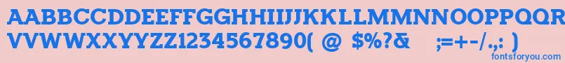 HorsebackslabBold Font – Blue Fonts on Pink Background