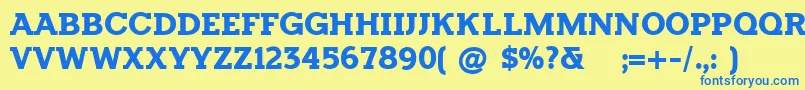 Lisätietoja HorsebackslabBold-fontista HorsebackslabBold-fontti – siniset fontit keltaisella taustalla