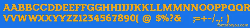 HorsebackslabBold Font – Orange Fonts on Blue Background