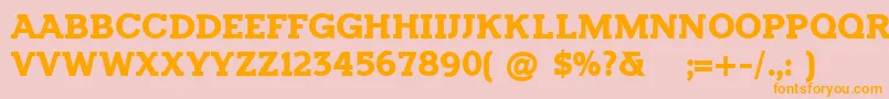 HorsebackslabBold Font – Orange Fonts on Pink Background