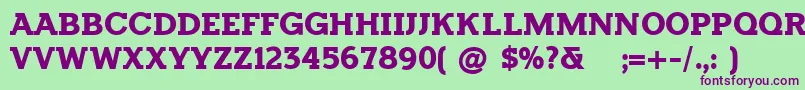 HorsebackslabBold Font – Purple Fonts on Green Background