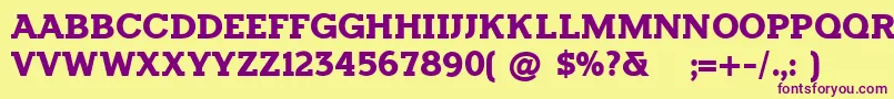 HorsebackslabBold Font – Purple Fonts on Yellow Background