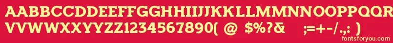 フォントHorsebackslabBold – 黄色の文字、赤い背景