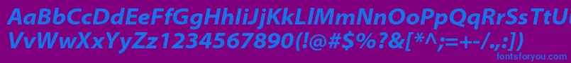 フォントMyriadproBoldsemiextit – 紫色の背景に青い文字