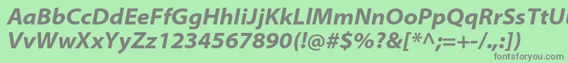 フォントMyriadproBoldsemiextit – 緑の背景に灰色の文字