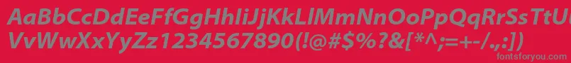 MyriadproBoldsemiextit Font – Gray Fonts on Red Background