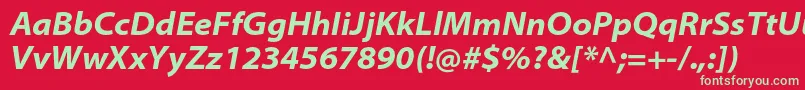 フォントMyriadproBoldsemiextit – 赤い背景に緑の文字