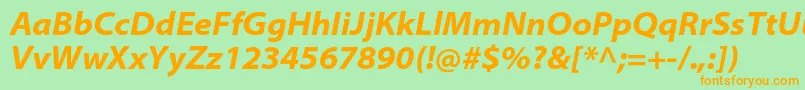 MyriadproBoldsemiextit Font – Orange Fonts on Green Background