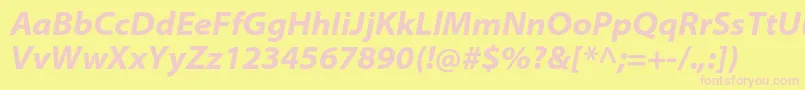 MyriadproBoldsemiextit Font – Pink Fonts on Yellow Background