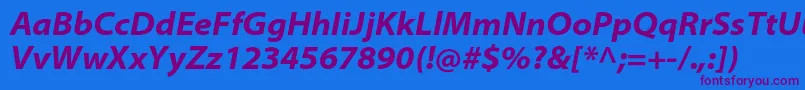 Saiba mais sobre a fonte MyriadproBoldsemiextit Fonte MyriadproBoldsemiextit – fontes roxas em um fundo azul