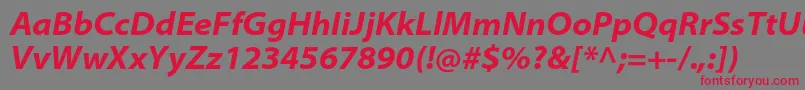 MyriadproBoldsemiextit Font – Red Fonts on Gray Background