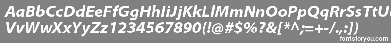 フォントMyriadproBoldsemiextit – 灰色の背景に白い文字