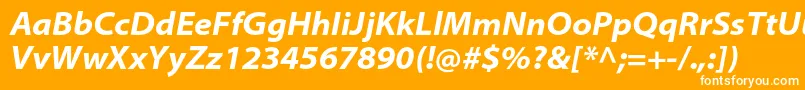 フォントMyriadproBoldsemiextit – オレンジの背景に白い文字