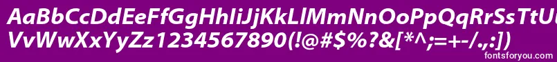 フォントMyriadproBoldsemiextit – 紫の背景に白い文字