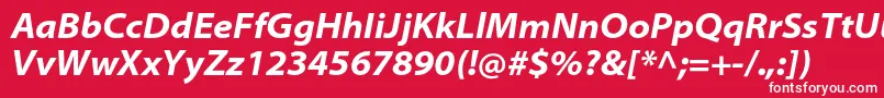 フォントMyriadproBoldsemiextit – 赤い背景に白い文字