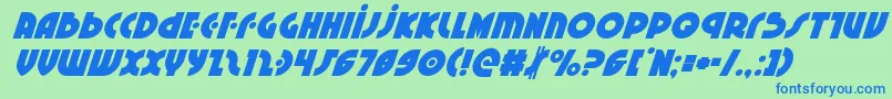 Neuralnomiconsuperital Font – Blue Fonts on Green Background