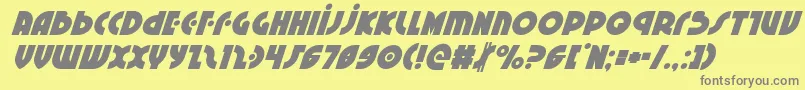 フォントNeuralnomiconsuperital – 黄色の背景に灰色の文字