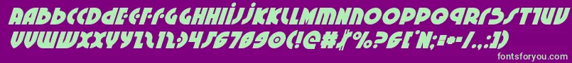 Neuralnomiconsuperital Font – Green Fonts on Purple Background