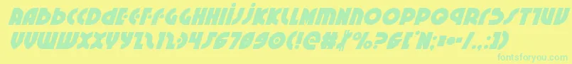 Neuralnomiconsuperital Font – Green Fonts on Yellow Background