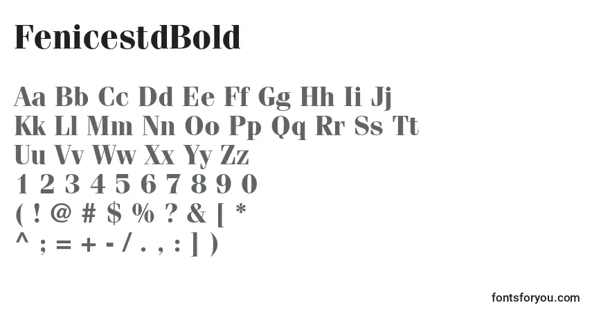 A fonte FenicestdBold – alfabeto, números, caracteres especiais