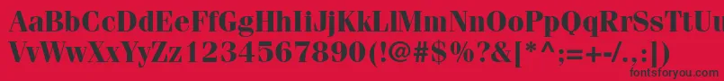 FenicestdBold Font – Black Fonts on Red Background