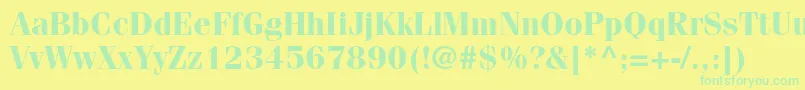 フォントFenicestdBold – 黄色い背景に緑の文字
