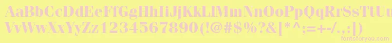 FenicestdBold Font – Pink Fonts on Yellow Background