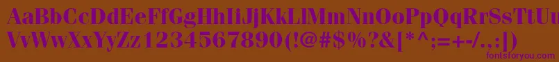 FenicestdBold-Schriftart – Violette Schriften auf braunem Hintergrund