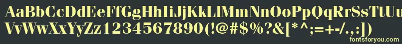 フォントFenicestdBold – 黒い背景に黄色の文字