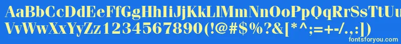 FenicestdBold Font – Yellow Fonts on Blue Background