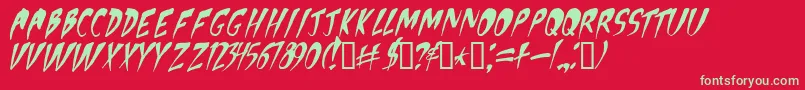 Apocalypse1 Font – Green Fonts on Red Background