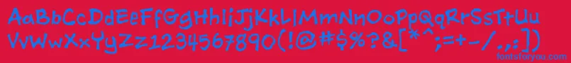 AshcanBb Font – Blue Fonts on Red Background