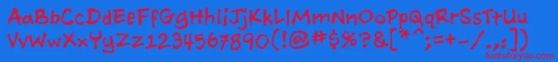 AshcanBb Font – Red Fonts on Blue Background