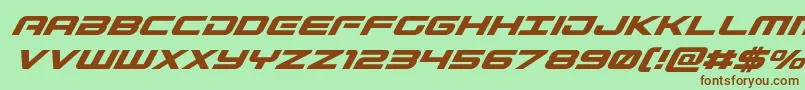 Gunshipsuperital-Schriftart – Braune Schriften auf grünem Hintergrund
