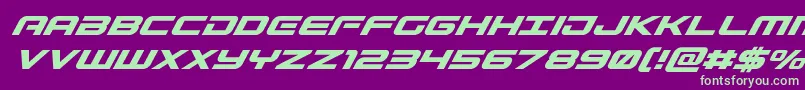 Gunshipsuperital Font – Green Fonts on Purple Background