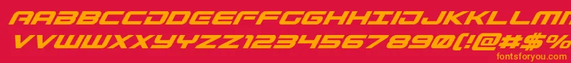 Gunshipsuperital Font – Orange Fonts on Red Background