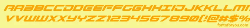 Gunshipsuperital Font – Orange Fonts on Yellow Background