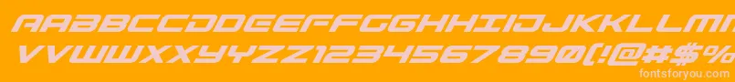 Gunshipsuperital Font – Pink Fonts on Orange Background