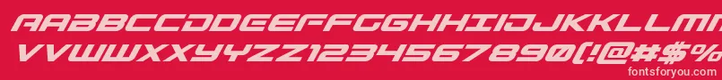 Gunshipsuperital Font – Pink Fonts on Red Background