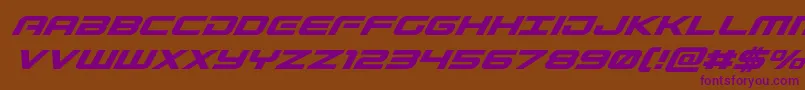 Gunshipsuperital Font – Purple Fonts on Brown Background