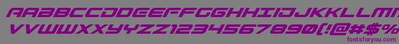 Gunshipsuperital Font – Purple Fonts on Gray Background