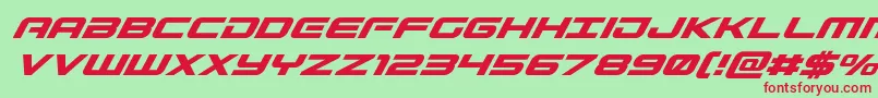 Gunshipsuperital Font – Red Fonts on Green Background