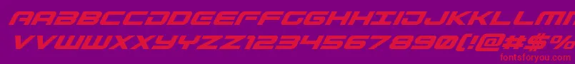 フォントGunshipsuperital – 紫の背景に赤い文字