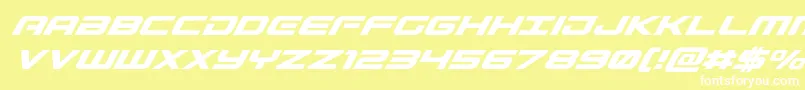 Gunshipsuperital Font – White Fonts on Yellow Background