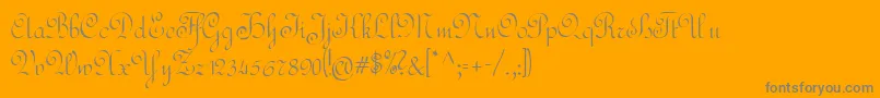 Rundschrift-Schriftart – Graue Schriften auf orangefarbenem Hintergrund