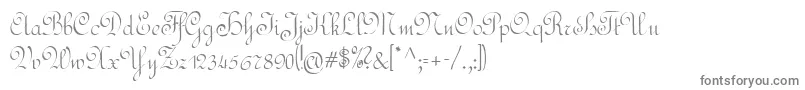Rundschrift-fontti – harmaat kirjasimet valkoisella taustalla