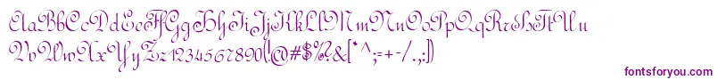 Weitere Informationen zur Rundschrift-Schriftart Rundschrift-Schriftart – Violette Schriften