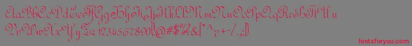 Rundschrift-Schriftart – Rote Schriften auf grauem Hintergrund