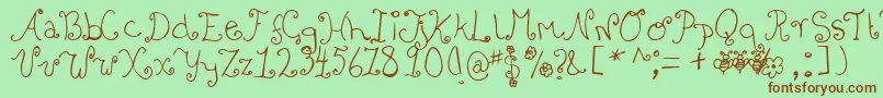 Bizzybee Font – Brown Fonts on Green Background