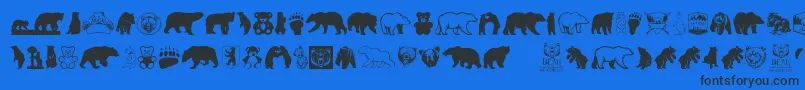 BearIcons-Schriftart – Schwarze Schriften auf blauem Hintergrund